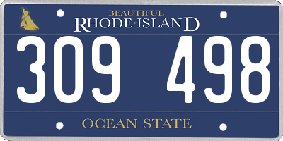 RI license plate 309498