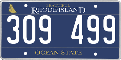 RI license plate 309499