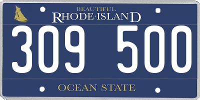 RI license plate 309500