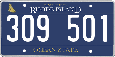 RI license plate 309501