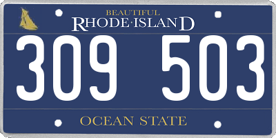RI license plate 309503