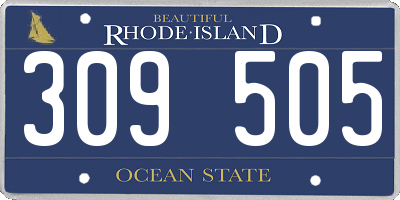 RI license plate 309505