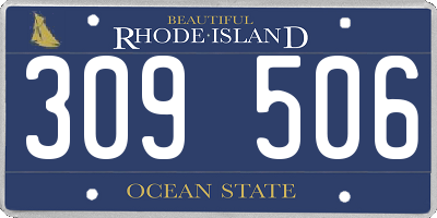 RI license plate 309506