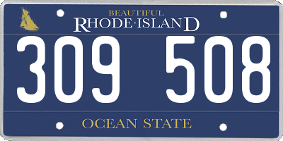 RI license plate 309508