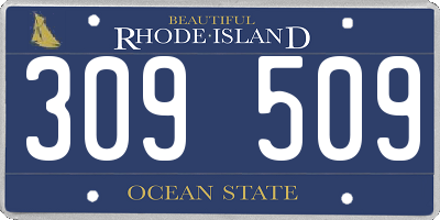 RI license plate 309509