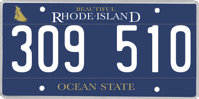 RI license plate 309510