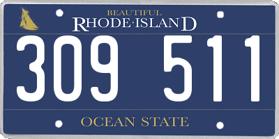 RI license plate 309511