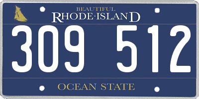 RI license plate 309512