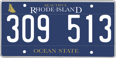 RI license plate 309513