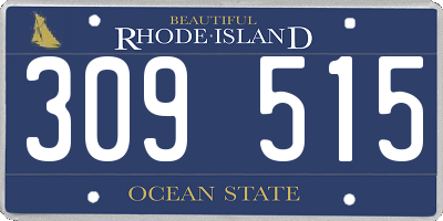 RI license plate 309515