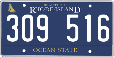 RI license plate 309516