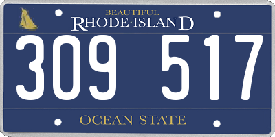 RI license plate 309517