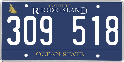 RI license plate 309518