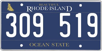 RI license plate 309519