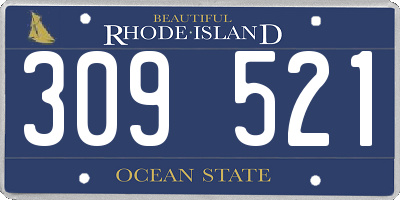 RI license plate 309521