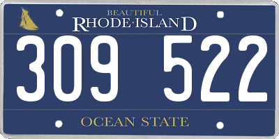 RI license plate 309522
