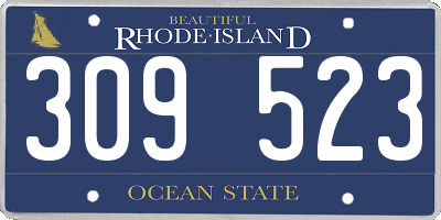 RI license plate 309523