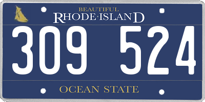RI license plate 309524