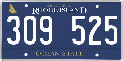RI license plate 309525