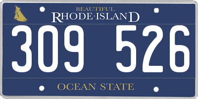RI license plate 309526