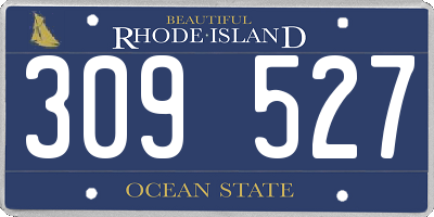RI license plate 309527