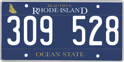 RI license plate 309528