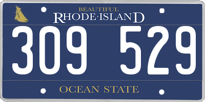RI license plate 309529