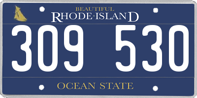 RI license plate 309530