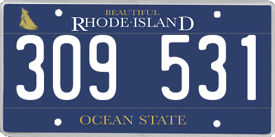 RI license plate 309531