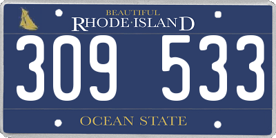 RI license plate 309533