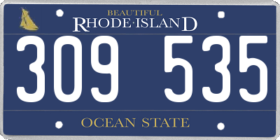 RI license plate 309535