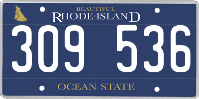 RI license plate 309536