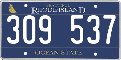 RI license plate 309537