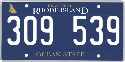 RI license plate 309539