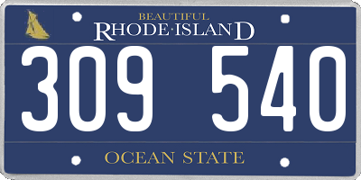 RI license plate 309540