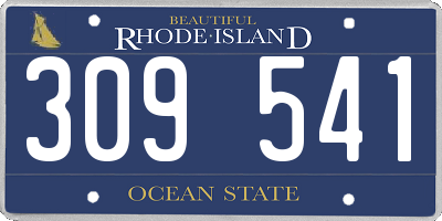 RI license plate 309541