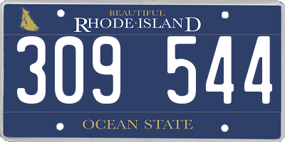 RI license plate 309544