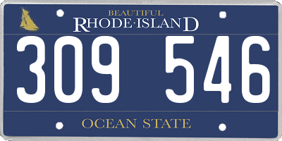 RI license plate 309546