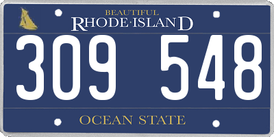 RI license plate 309548