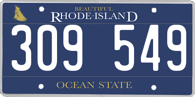 RI license plate 309549