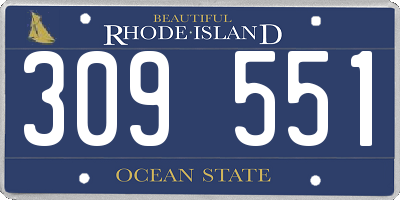 RI license plate 309551