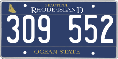 RI license plate 309552
