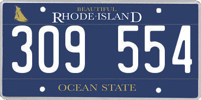 RI license plate 309554