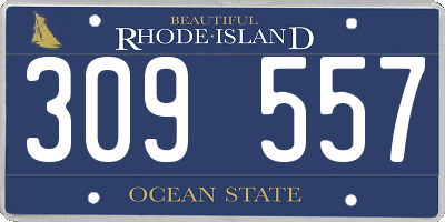 RI license plate 309557