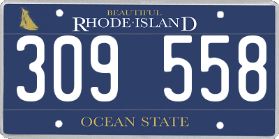 RI license plate 309558