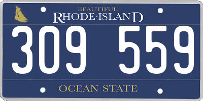 RI license plate 309559