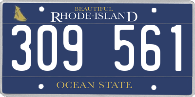 RI license plate 309561