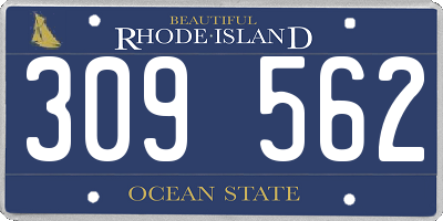 RI license plate 309562