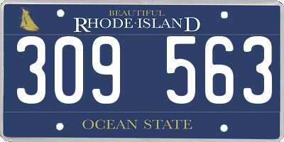 RI license plate 309563