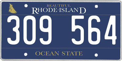 RI license plate 309564